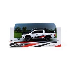 Tarmac T64-041-WH Toyota Hilux 1:64 Scale White / Black Model Car