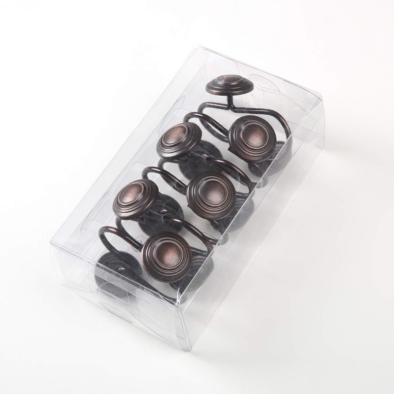 CHICTIE Bronze Shower Curtain Hooks - Oil Rubbed,Set of 12