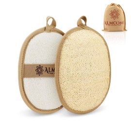 Premium Exfoliating Loofah Pad Body Scrubber, Made with Natural Egyptian Shower Loufa Sponge That Gets You Clean, Not Just Spreading Soap (2 Pack)