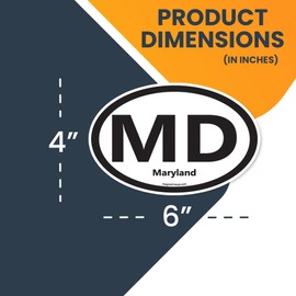 Magnet Me Up MD Maryland US State Oval Magnet Decal, 4x6 Inches, Heavy Duty Automotive Magnet for Car Truck SUV