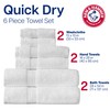 Arm & Hammer Quick Dry Bath Towel Set, 6 Piece,