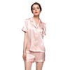 LEPTON 100% Mulberry Silk Short Sleeve Pajama Set (as1, alpha,
