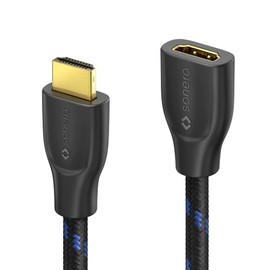 Sonero® 4K HDMI Verlängerungskabel, Premium High Speed, 4K 60Hz, HDMI Stecker auf HDMI Buchse, vergoldete Kontakte, zweifache Abschirmung, Baumwollmantel, 3,00m