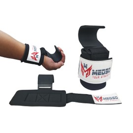 MEDSO Advanced Weight Lifting Heavy Duty Grips, Wrist Straps for Maximum Grip Support, Shrugs,Pull Up Deadlift Straps,Weightlifting Steel Hooks for Men and Women