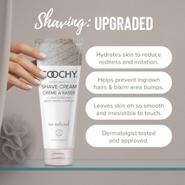 Coochy Intimate Shaving Cream | Shave Conditioner & Moisturizer for Face & Body | Ideal for Sensitive Skin Care, Anti-Bump | Au Natural, 7.2 oz