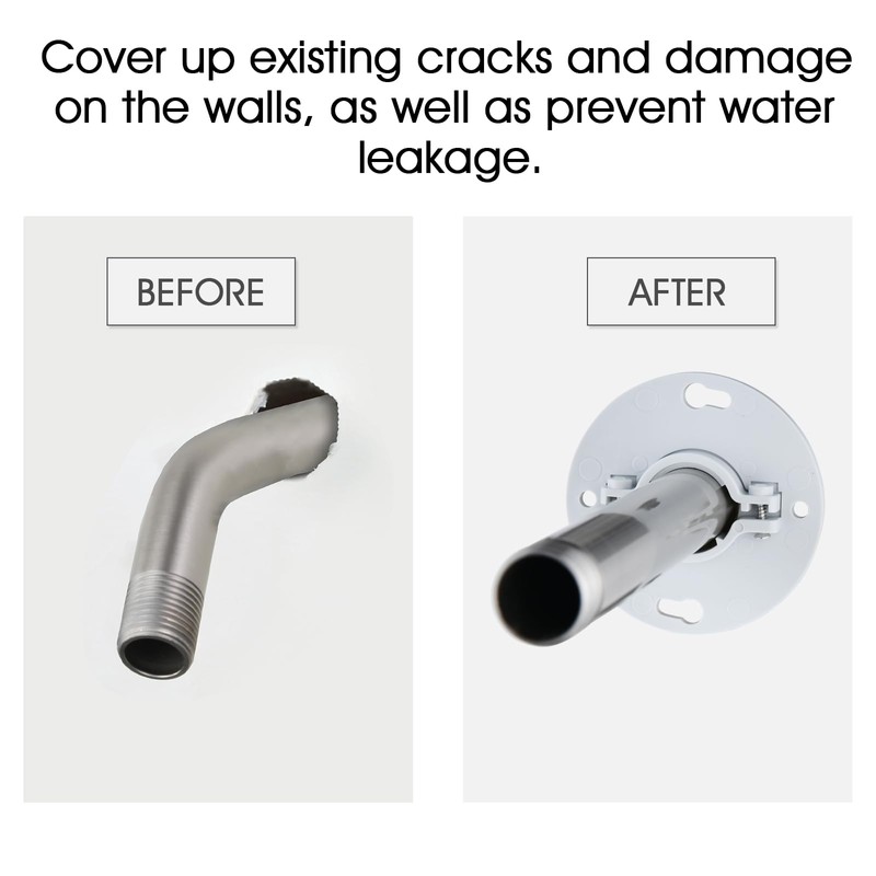 RAINREVIVE 6 Inch Straight Shower Arm with Flange and Stabilizer