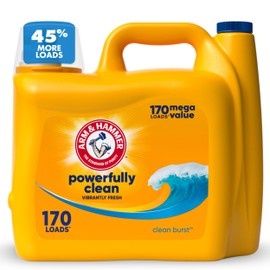 ARM & HAMMER Liquid Laundry Detergent, Clean Burst Fresh, 170 fl oz, 170 Loads
