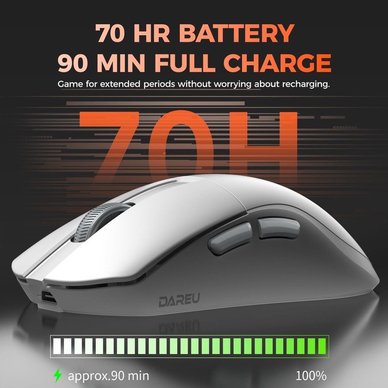 DAREU A950 Wing 8K Lightweight Wireless Gaming Mouse 1.23oz (35g),