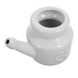 minkissy Ceramic Nasal Rinse Bottle 350ml for Yoga Sinus Wash Non-irritating Ceramic Jar