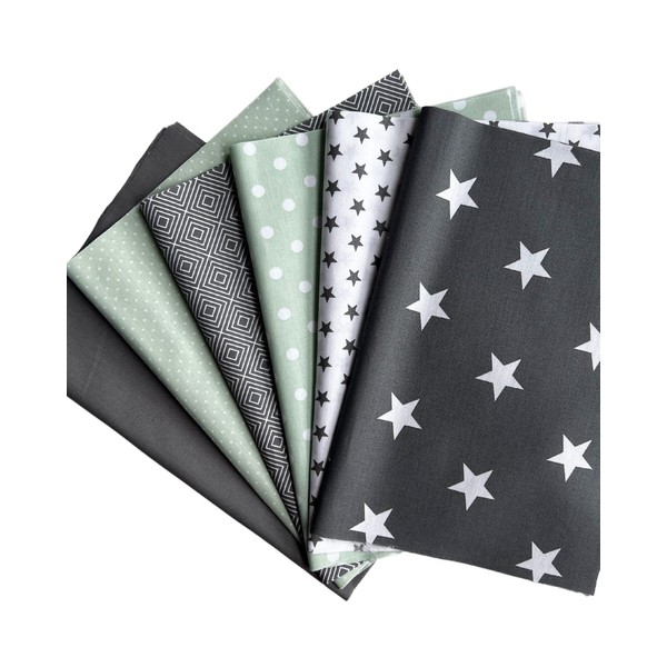 babrause Patchwork Cotton Fabric Bundle 12 x (25 x 35