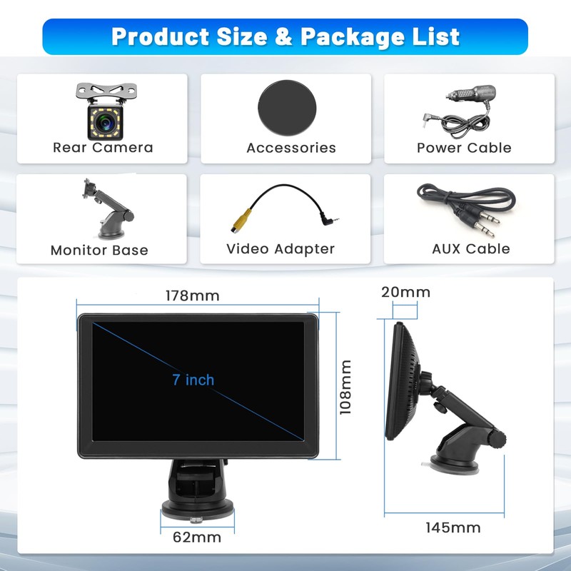 Wireless Apple CarPlay & Wireless Android Auto Portable Car Stereo