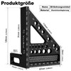 3D Mitre Square Multifunctional 22.5-90 Angle Measure Aluminium Alloy High