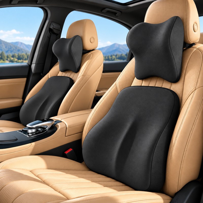 Premium Memory Foam Car Seat Cushion Set for Driving –