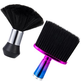 2 Pack Black Large Barber Brush Neck Duster, Beomeen Soft Neck Brush for Hair Cutting, Neck Face Cleaning Hair Sweep Brushes Salon Tool