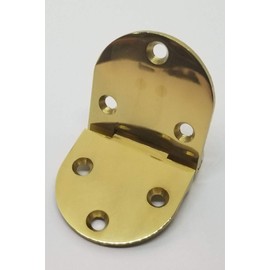 Brass English Butler Tray Leaf Hinge with Round Ends Oval 90 Degree Antique Vintage Leaves