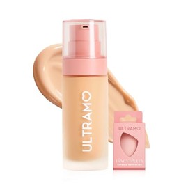ULTRAMO Base de Maquillaje con FPS15 PA++, Cobertura Natural, Acabado Mate, 6 Colores Disponibles, Incluye una Esponja de Maquillaje Color Aleatorio (