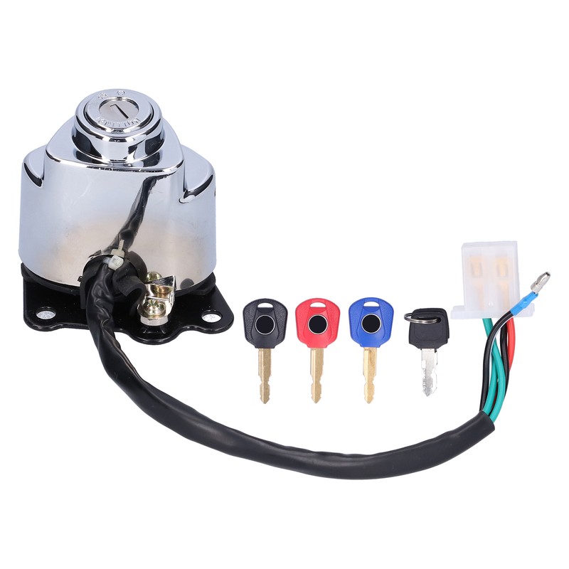Motorcycle Ignition Switch Lock with 3 Colors Keys Fit for