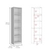 Tuhome Home Xs Bookcase with 5-Tier Shelves and Slim Design