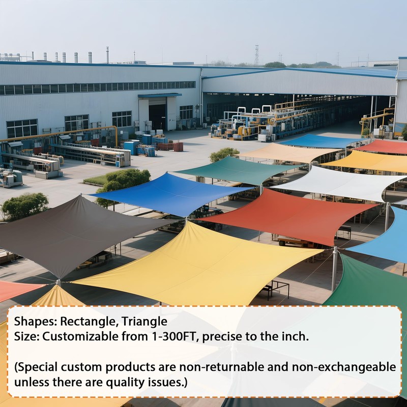 Artpuch Rectangular Breathable UV Block Sun Shade Sail Outdoor Covering