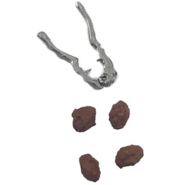 Melody Jane Dolls House Silver Nut Cracker & Nuts Miniature Dining Christmas Accessory 1:12