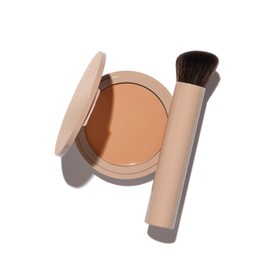 No Makeup Makeup Long-Lasting Lightweight Foundation & Brush Duo | Cruelty-Free, Fragrance-Free, Buildable, Transfer-Proof Makeup (Light Medium)