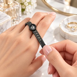 Ring Sizer with Magnifier for Finger Measuring – US/UK/EU/HK Size Guide for Everyday Jewelry Fitting
