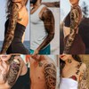 46 Sheets Lion Wolf Full Arm Temporary Tattoo for Women