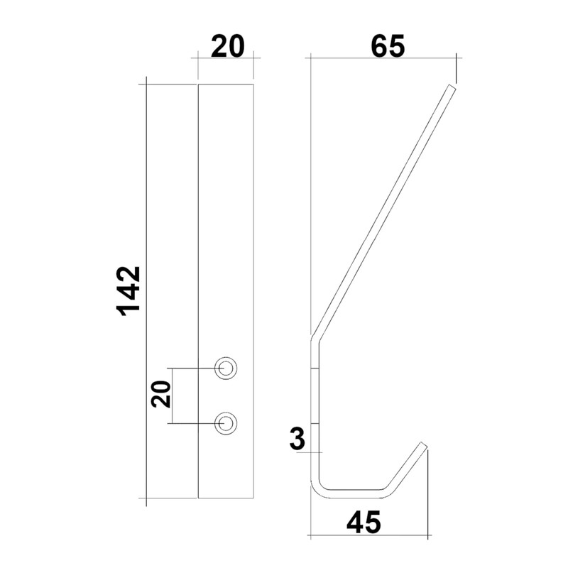 SOTECH Alba Coat Hooks Real Stainless Steel 142 x 20