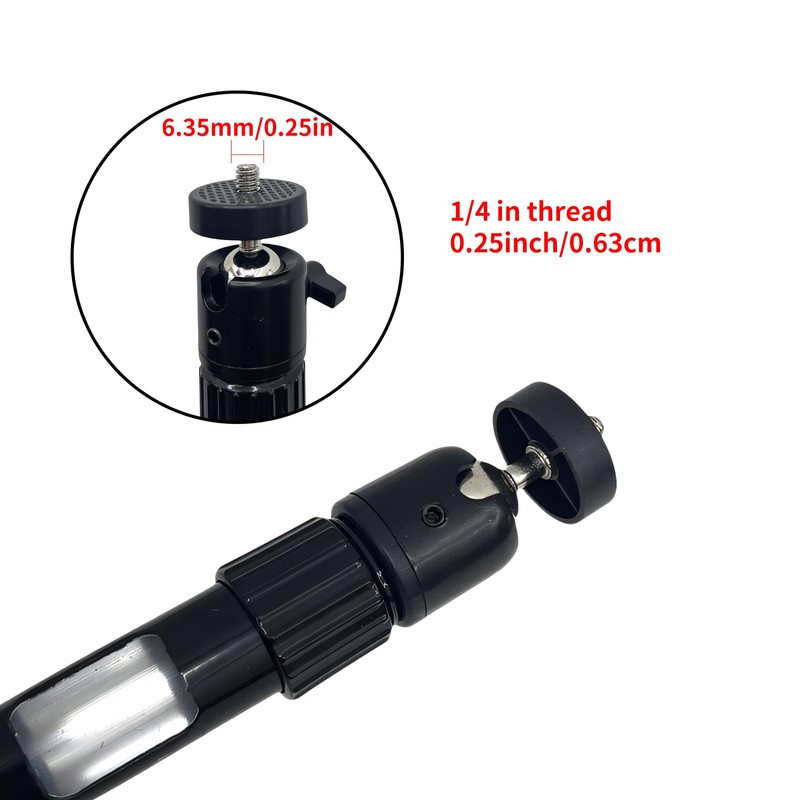 Universal 1/4" Swivel Mini Ball Head Tripod Mount, 360 Degree