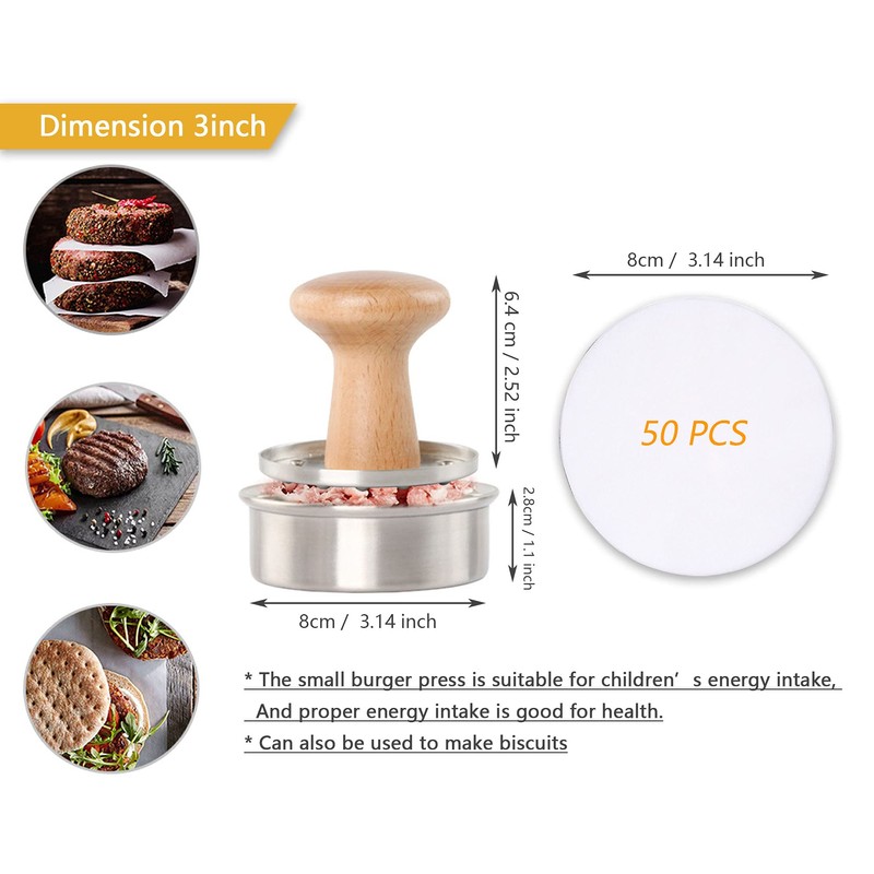 Burger Press 5" and 3" Suitable for Kids Burgers Size,