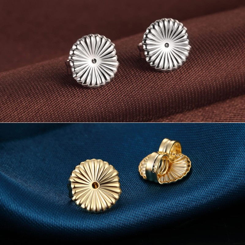 Earring Backs 18K White Gold Plated Sterling Silver Hypoallergenic Earring