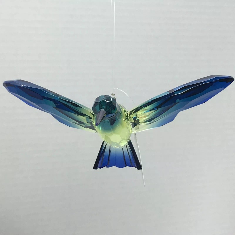 Ganz Crystal Expressions Acrylic Hummingbird Ornament Suncatcher Blue/Yellow Gr
