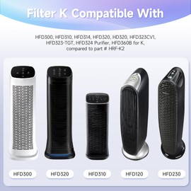 𝟖-𝐏𝐚𝐜𝐤 Filter K Pre-Filter Compatible with HFD300, HFD310, HFD314, HFD320, HD320, HFD323CV1, HFD323-TGT, HFD324 Purifier, HFD360B for K, Compared to Part # HRF-K2C