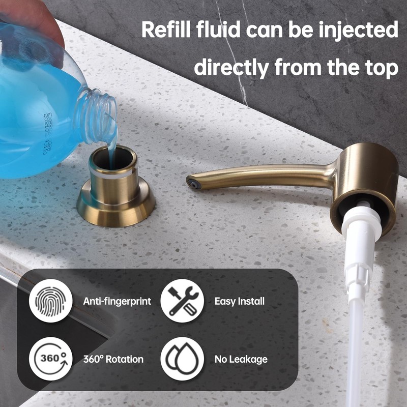 BZOOSIU Kitchen Sink Soap Dispenser, Built in Countertop ABS Pump