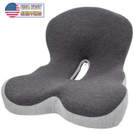 5 Star Super Deals Memory Foam Seat Cushion w/ Ergonomic Lumbar & Back Support Coccyx and Tailbone