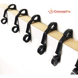 Concept4u 50 Black External Light Gutter Hooks Christmas Decoration Home Garden Gutter Hanging Clips Hangers