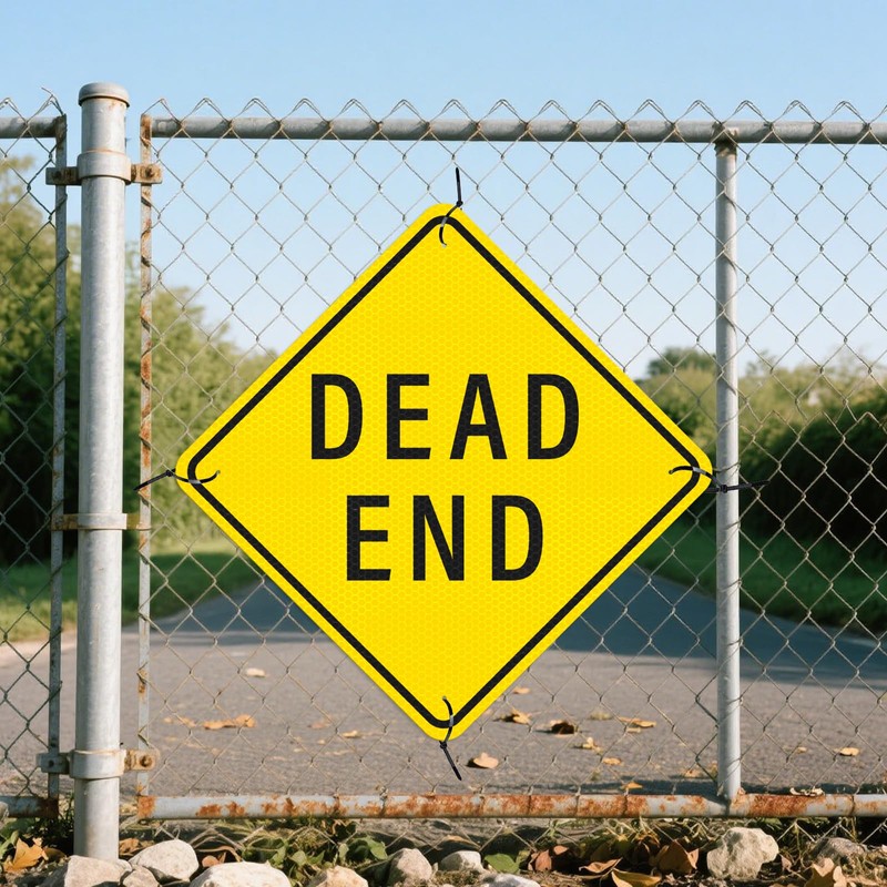 Anobell Dead End Sign 24 x 24 Inches Reflective Aluminum