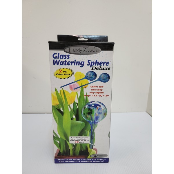 Handy Trends Glass Watering Spheres Decorative Watering Globes - Blue
