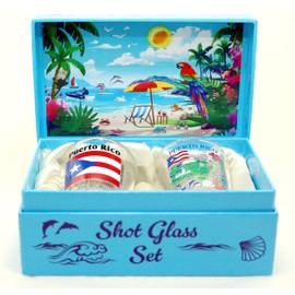 World By Shotglass Puerto Rico Caribbean Boxed Shot Glass Set (Set of 2)
