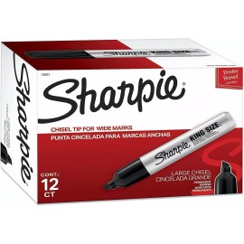 Sharpie  King Size Chisel Tip Permanent Markers Box of 12  (15001)