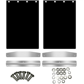BST BSSP Pair Universal Heavy Duty 24"x 30" Mud Flaps w/24 Wide Mudflap Weights for Semi-Trucks Tractors Trailer Black HD Splash Mud Guard Mudflaps