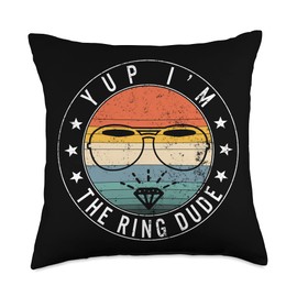 Yup I'm The Ring Dude Boys Wedding Bearer Ring Kids Page Boy Throw Pillow