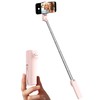 viozon Telescopic Compact Selfie Stick with Remote Control, Pink