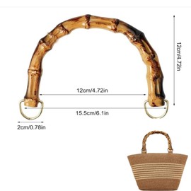 Armastuse Pack of 4 Bag Handles for Crochet Bags, Bag Handles, Bamboo Handle for Handbags, Bag Handles, Handbag Accessories (Imitation Plastic)