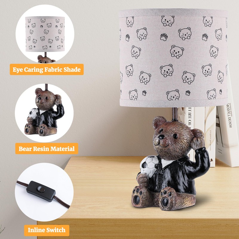 Hamucd Small Bear Table Lamp for Bedroom Nightstand Decor,Animal Nursery