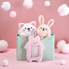 ZGLUZP Pink Cute Plush Photo Card Holder with Key Ring,