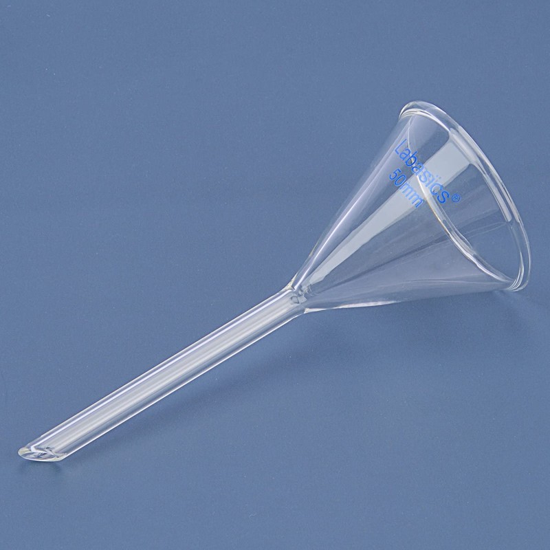 Labasics 2-Pack Glass Heavy Wall Funnel Borosilicate Glass Funnel, Short