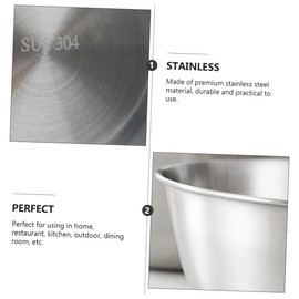 Zerodeko 1pc Shatterproof Stainless Steel Salad Bowl Food Serving Bowl for Kitchen Lightweight Resistant for Outdoor Use and Hot Food