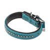 Audrey Genuine Leather Dog Collar with Rhinestones/Crystal, Sparkling Dog and