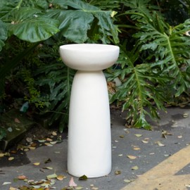 GDFStudio 28" Pedestal Column Plant Stand,Indoor Outdoor Lightweight Concrete Side Table,Sculptures Decor Display Stand for Plants,No Assembly Required,Handmade Pedestal for Entryway, Garden, Patio